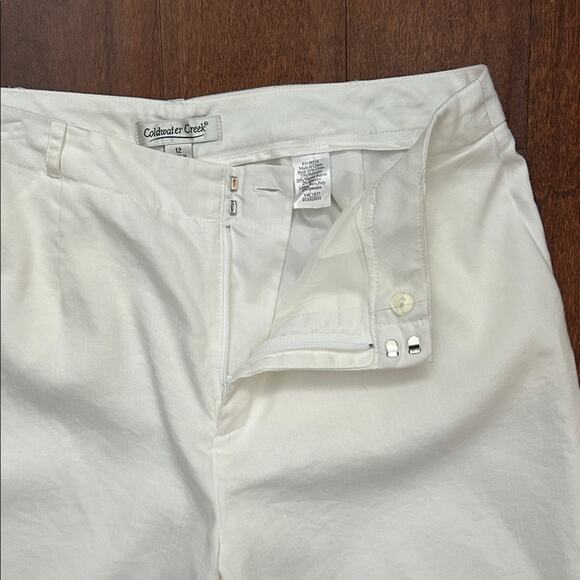 Coldwater Creek Women’s White Linen Blend Wide Leg Pants, Size 12 - Picture 5 of 13